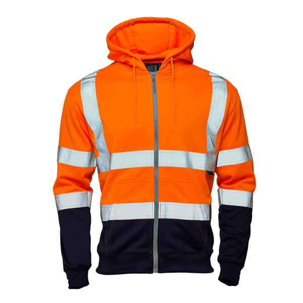 Supertouch Hi Vis 2 Tone Hooded Zipped Sweatshirt - PPE Supplies Direct