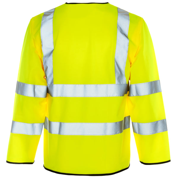 Hi Vis Long Sleeved Vest - Zip - PPE Supplies Direct