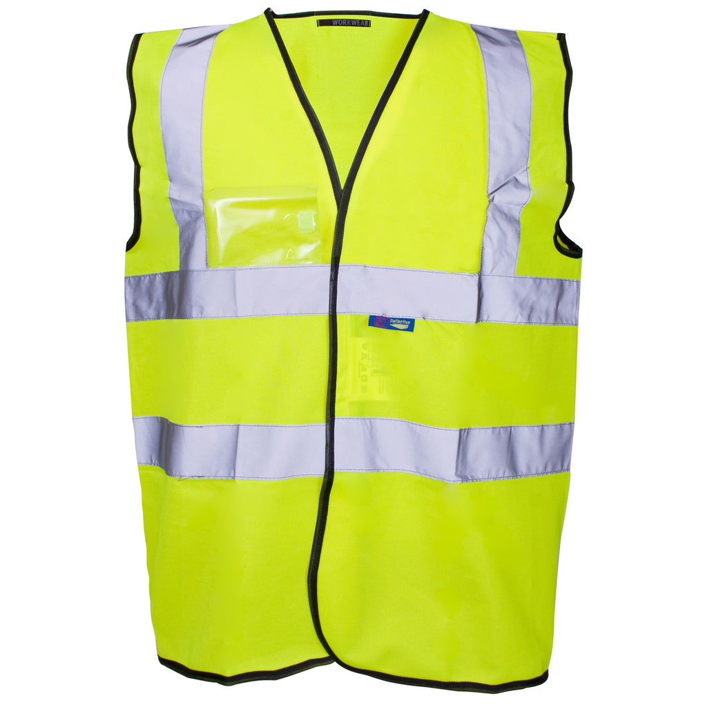 Hi Vis Vest - ID Pocket - Velcro - PPE Supplies Direct