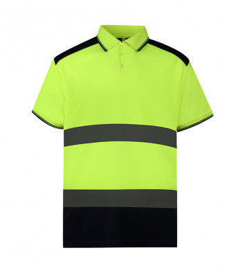 Yoko Two Tone Short Sleeve Polo Shirt - PPE Supplies Direct