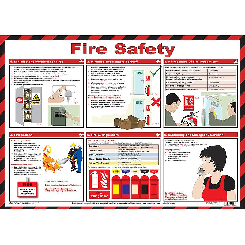 Fire Safety A2 Poster, Laminated - PPE Supplies Direct