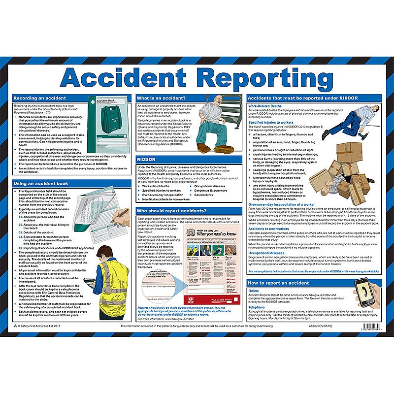 Accident Reporting A2 Poster, Laminated - PPE Supplies Direct