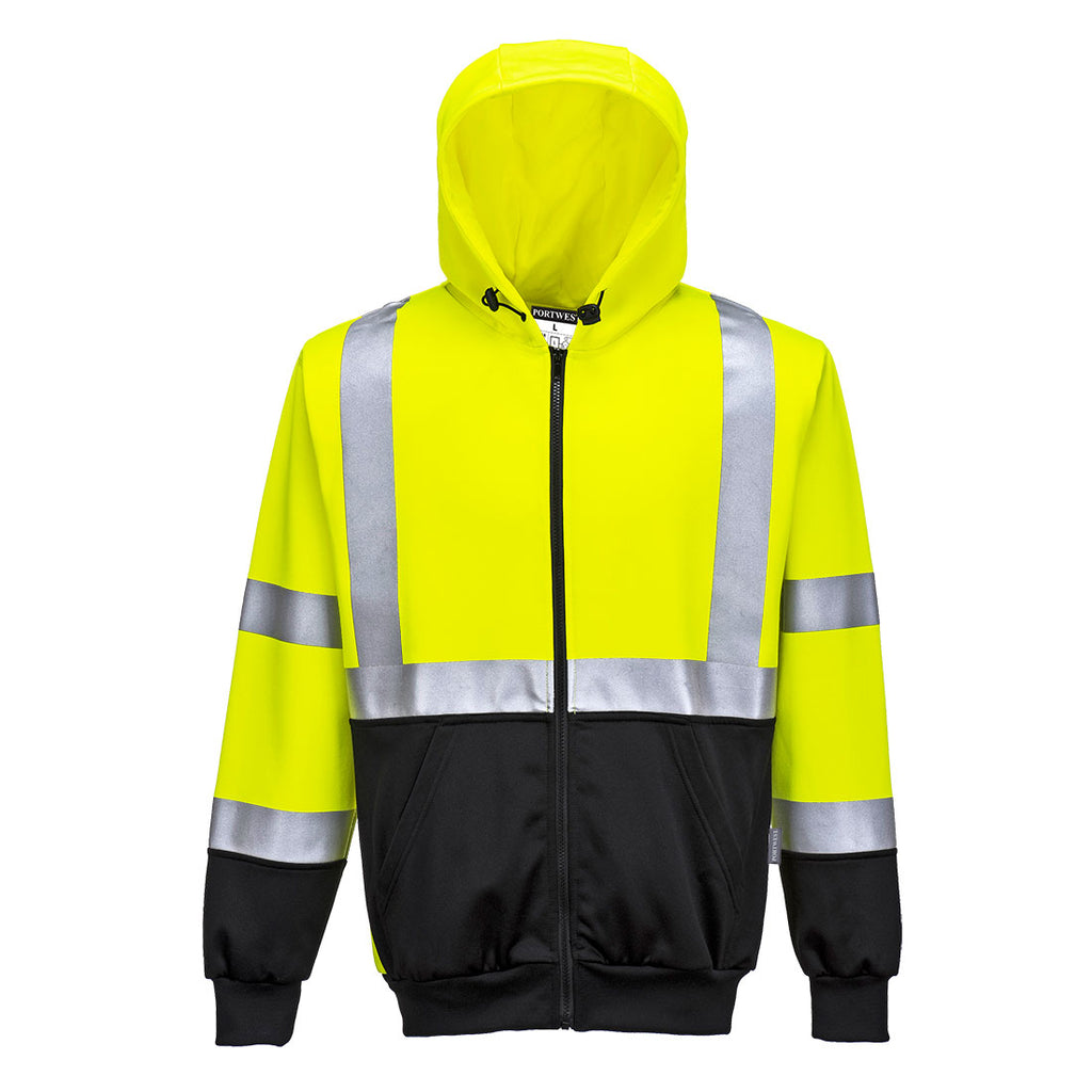 Hi-Vis Two-Tone Zipped Hoodie - PPE Supplies Direct
