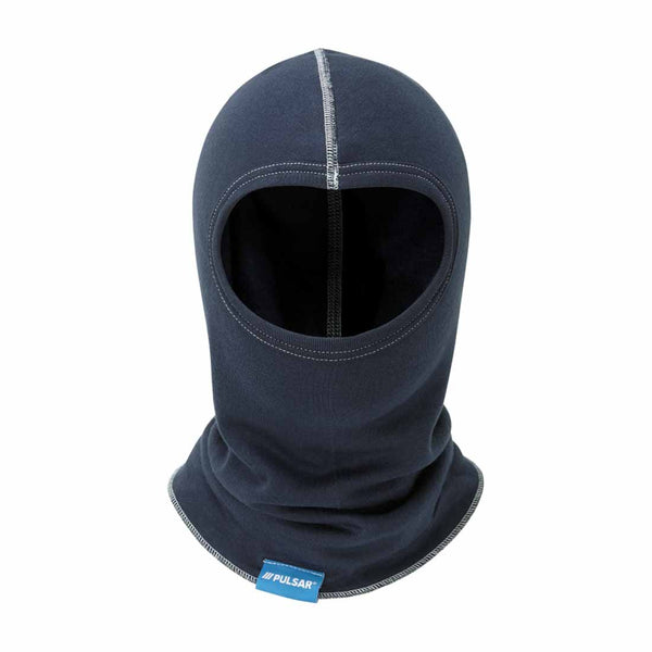 Navy blizzard thermal balaclava with grey stitching.