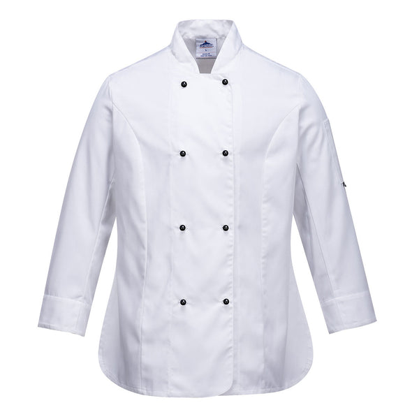 Rachel Ladies Long Sleeve Chefs Jacket - PPE Supplies Direct