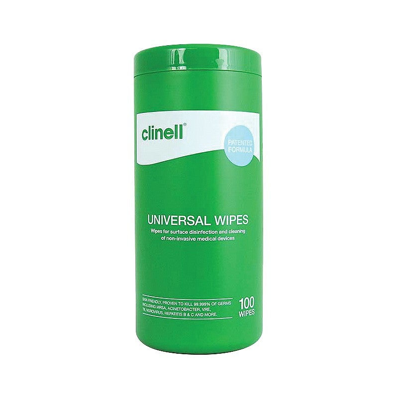 Clinell Universal Wipes Tub of 100 - PPE Supplies Direct