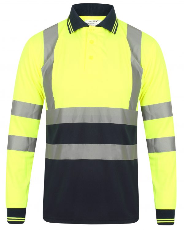 Kapton Hi-Vis Long Sleeve Two Tone Polo Shirt - PPE Supplies Direct