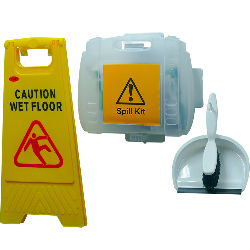HypaClean Universal Spill Kit with Wet Floor Sign - PPE Supplies Direct