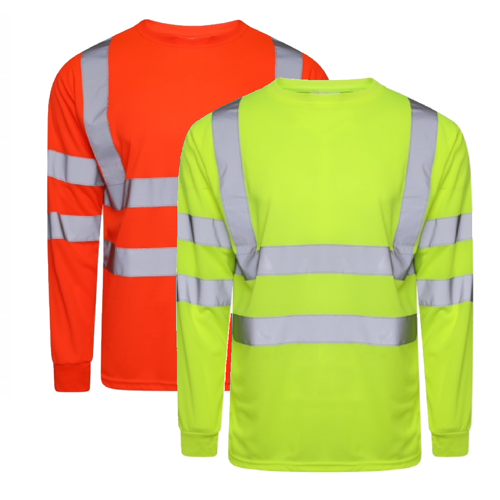 Kapton Hi-Vis Long Sleeve Crew Neck T-Shirt - PPE Supplies Direct