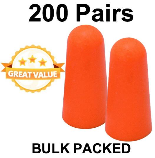 PU Foam Ear Plug Bulk Pack (200 pairs) - PPE Supplies Direct