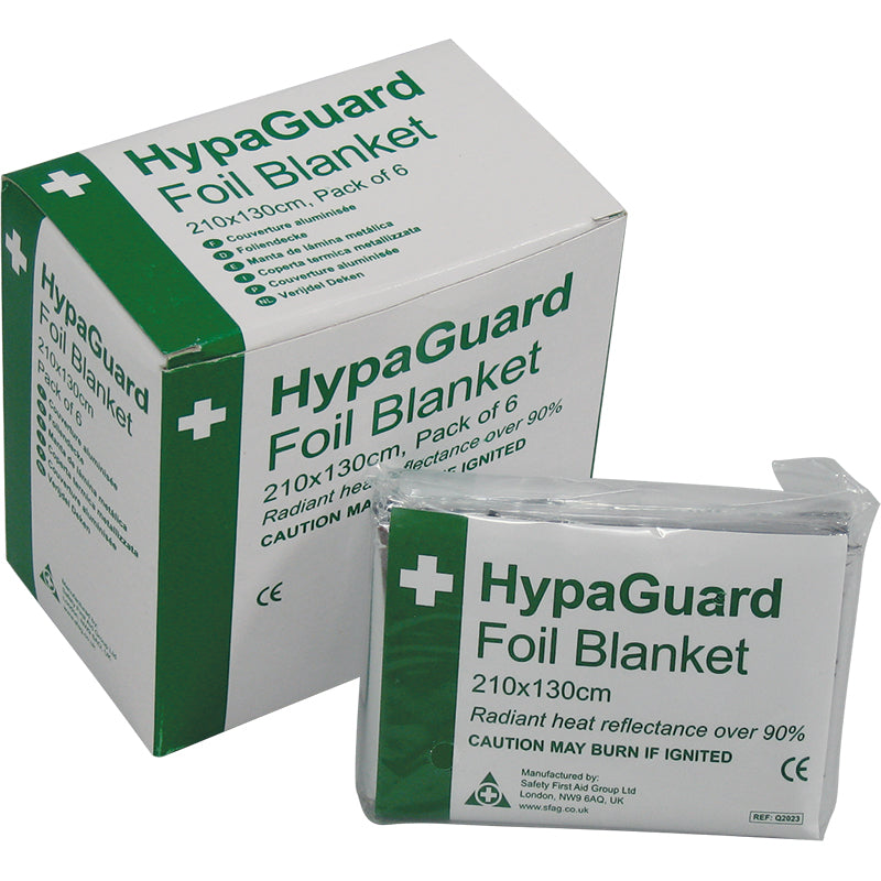 HypaGuard Foil Blanket, Box of 6 -  (210 x 130 cm) - PPE Supplies Direct