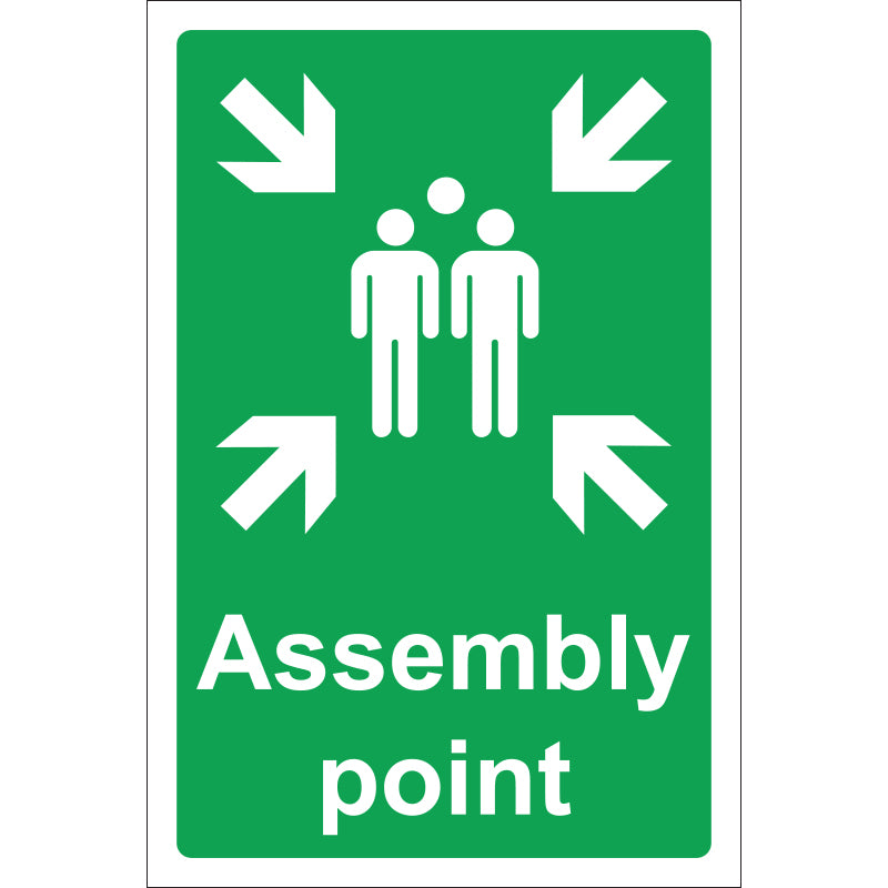 Assembly Point Sign, Rigid 30x40cm - PPE Supplies Direct