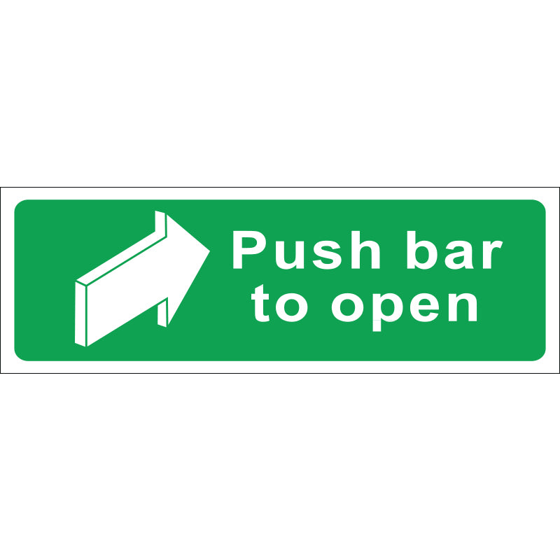 Push Bar to Open Sign, Vinyl, 45x15cm - PPE Supplies Direct