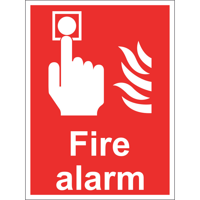 Fire Alarm Sign, Rigid, 15x20cm - PPE Supplies Direct