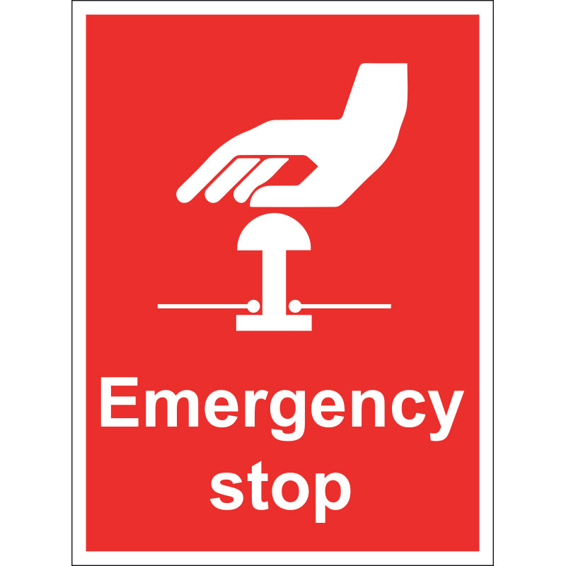 Emergency Stop Sign, Rigid, 15x20cm - PPE Supplies Direct