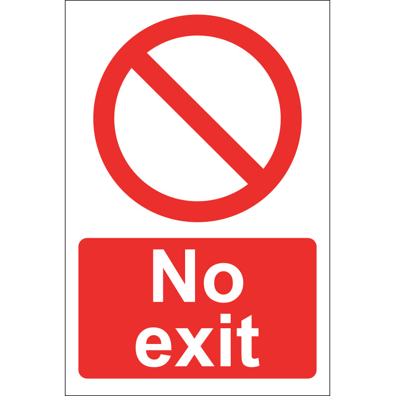 No Exit Sign, Rigid 20x30cm - PPE Supplies Direct