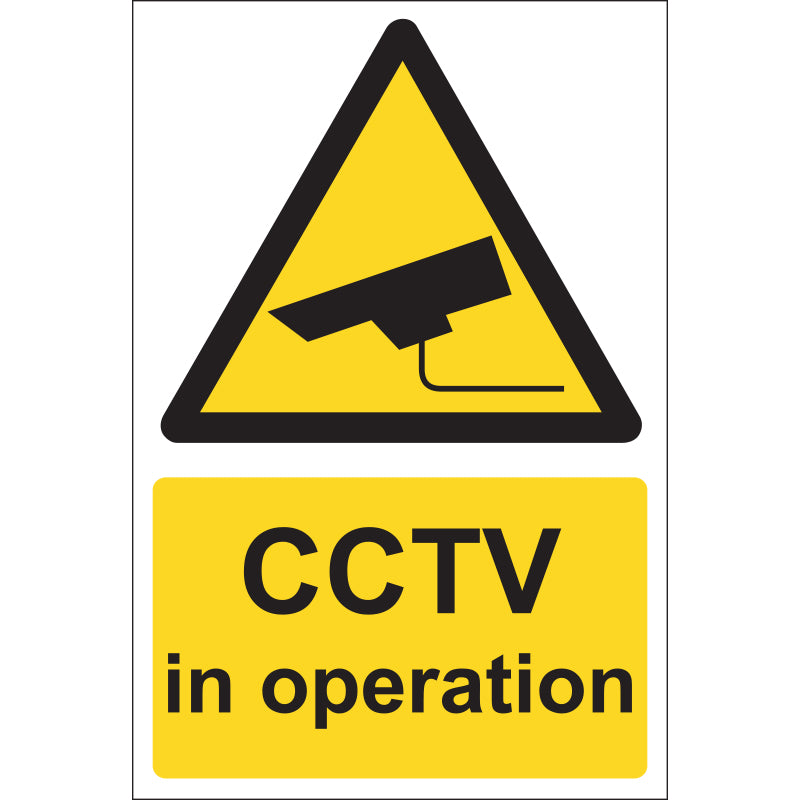 CCTV In Operation Sign, Vinyl, 15x20cm - PPE Supplies Direct