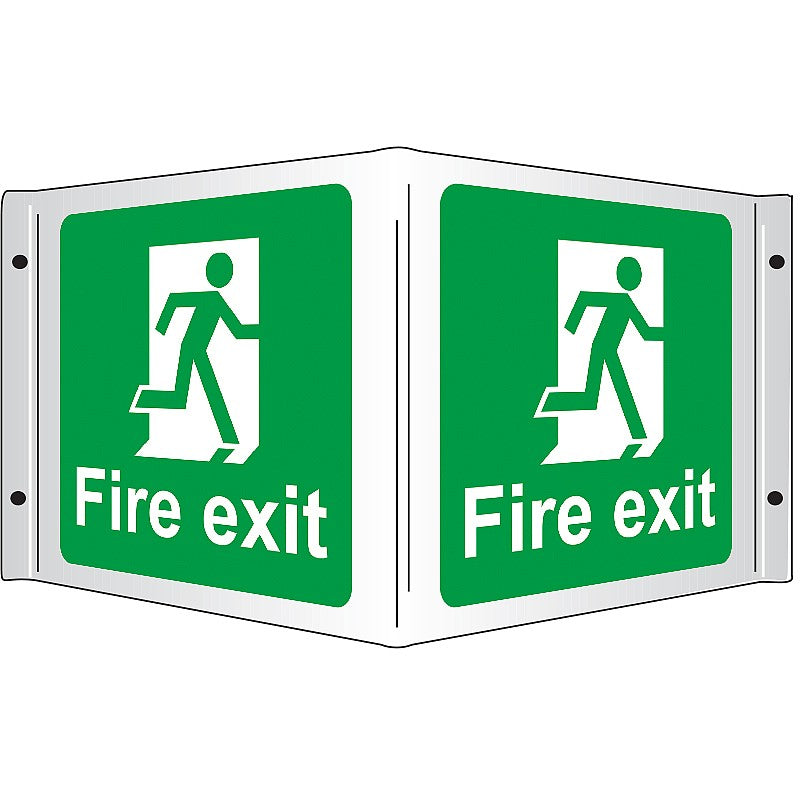 Fire Exit 3D Projecting Sign, 35x20cm - PPE Supplies Direct