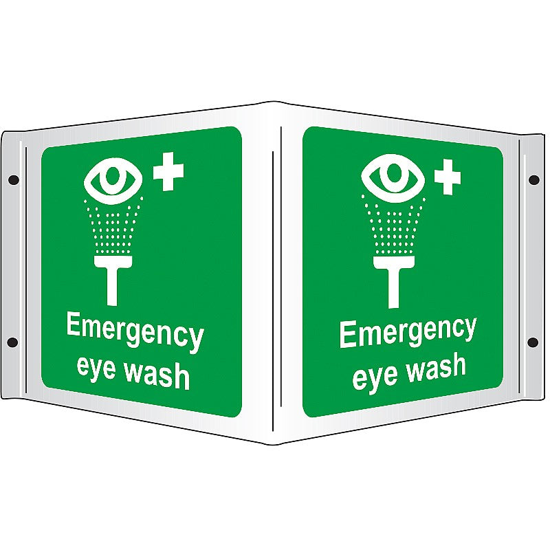 Eyewash 3D Projecting Sign, 35x20cm - PPE Supplies Direct