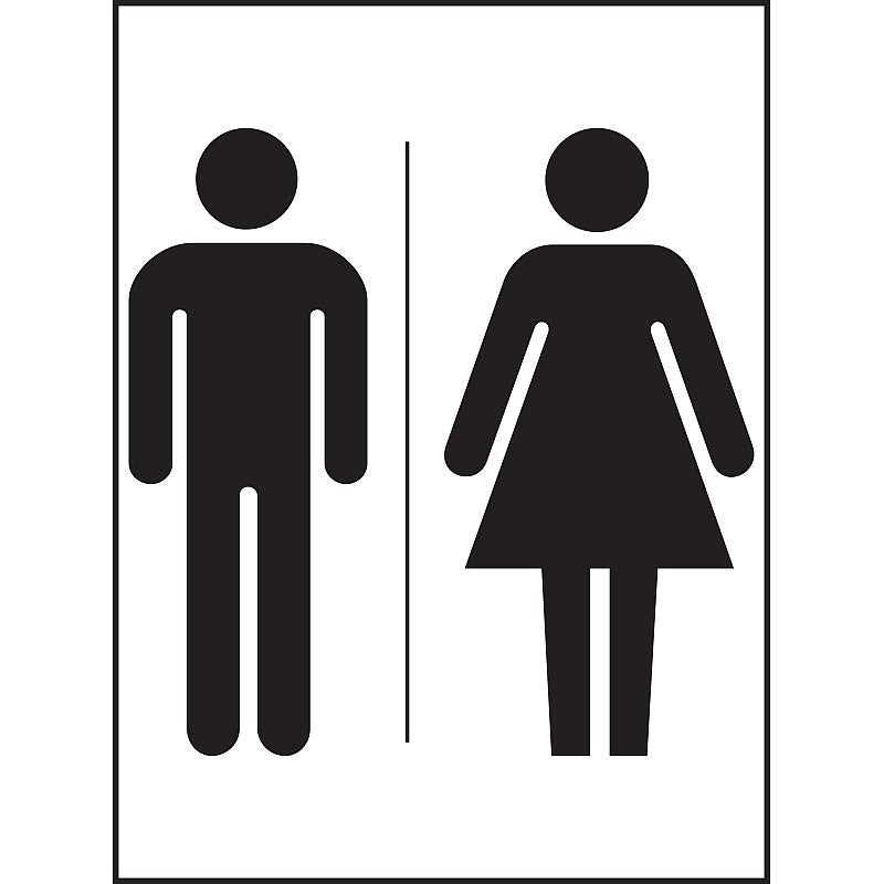 Toilet Male and female symbol VINYL 15x20cm - PPE Supplies Direct