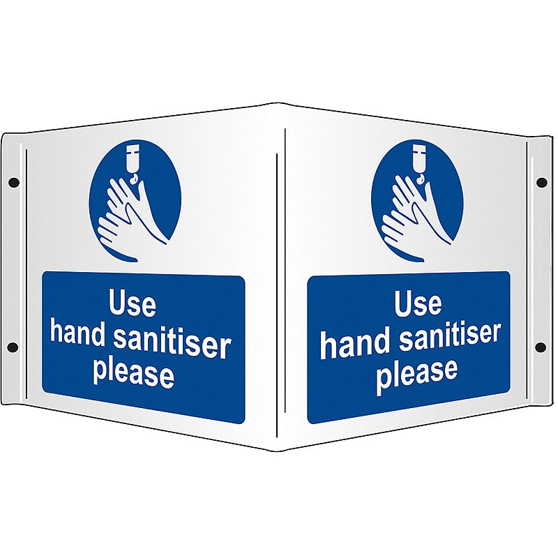 Use hand sanitiser please Rigid 3D Projecting Sign 43x20cm - PPE Supplies Direct