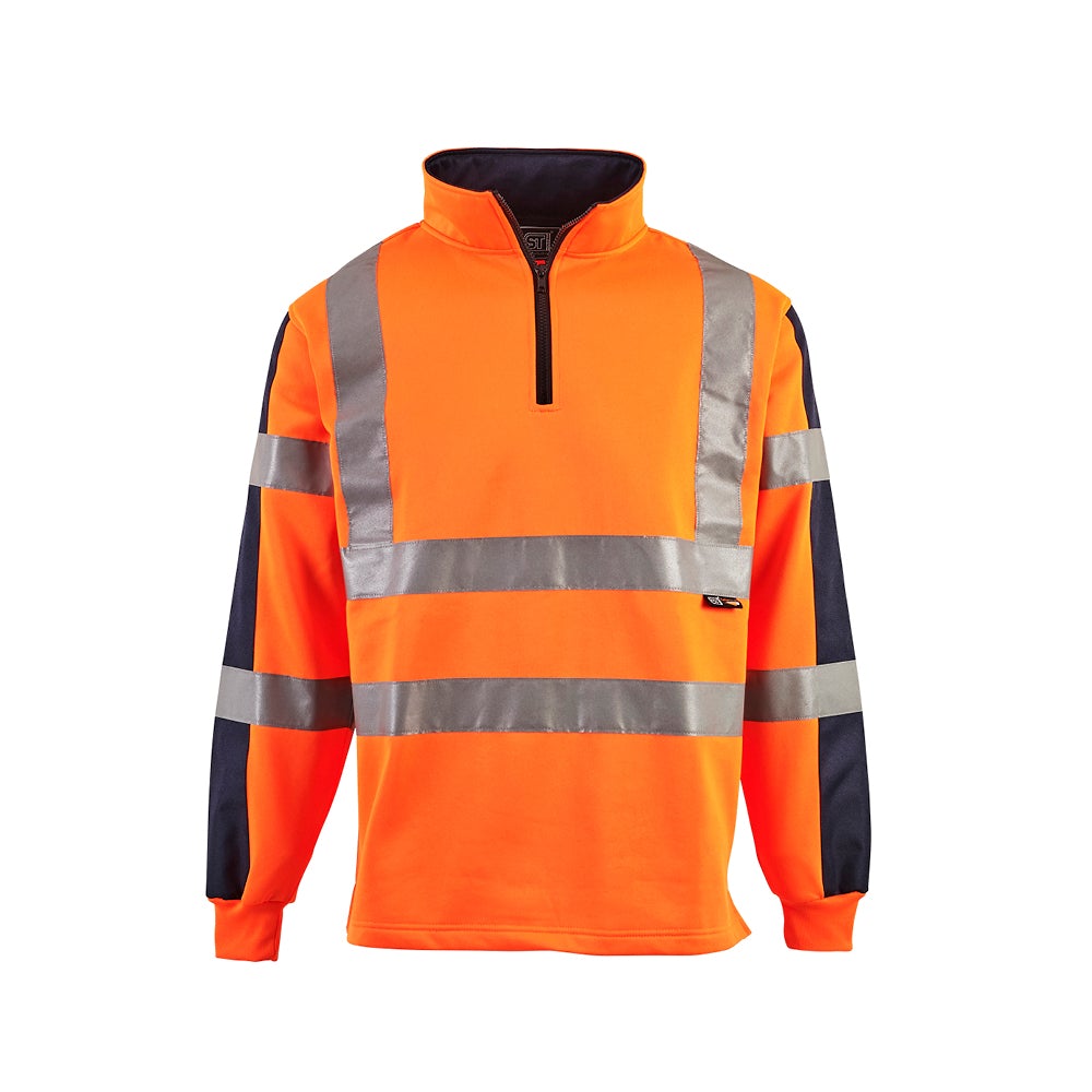 Supertouch Hi Vis 2 Tone Orange Rugby Shirt - PPE Supplies Direct