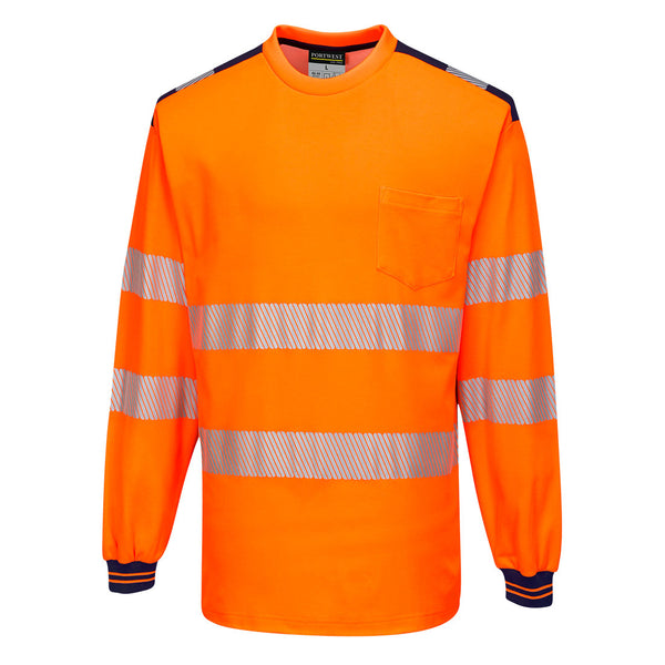 PW3 Hi-Vis T-Shirt Long Sleeved - PPE Supplies Direct