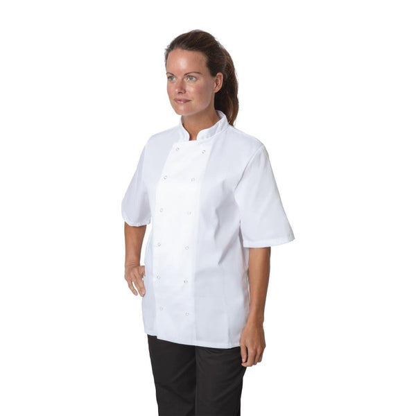 Dennys Ladies Short Sleeve Premium Chef's Jacket - PPE Supplies Direct