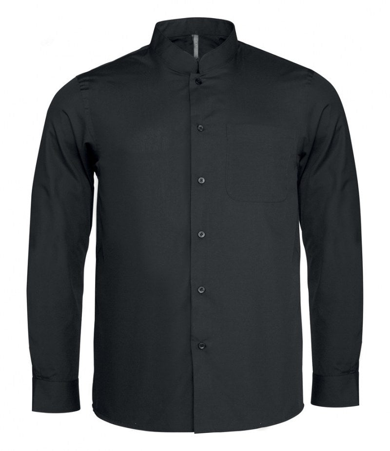 Kariban Long Sleeve Mandarin Collar Shirt - PPE Supplies Direct