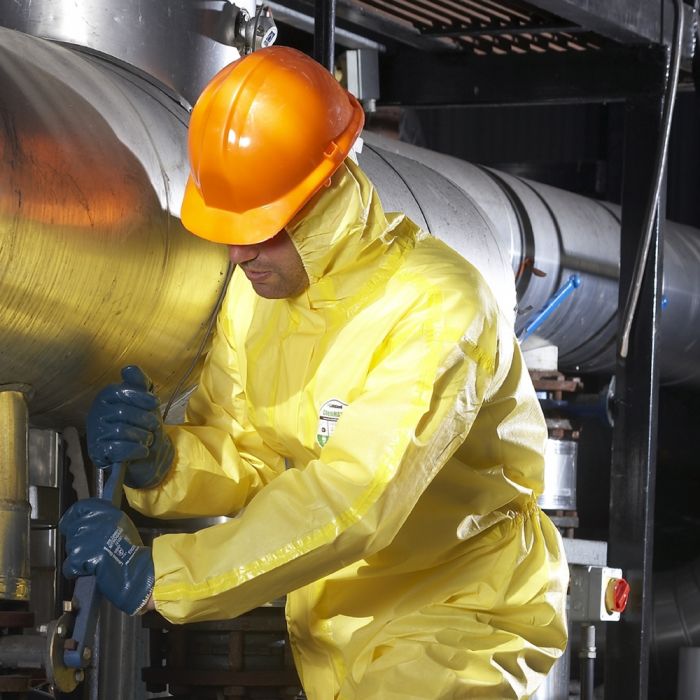 ChemMAX 1 Yellow Coverall with Hood - PPE Supplies Direct