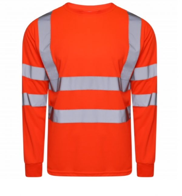 Kapton Hi-Vis Long Sleeve Crew Neck T-Shirt - PPE Supplies Direct